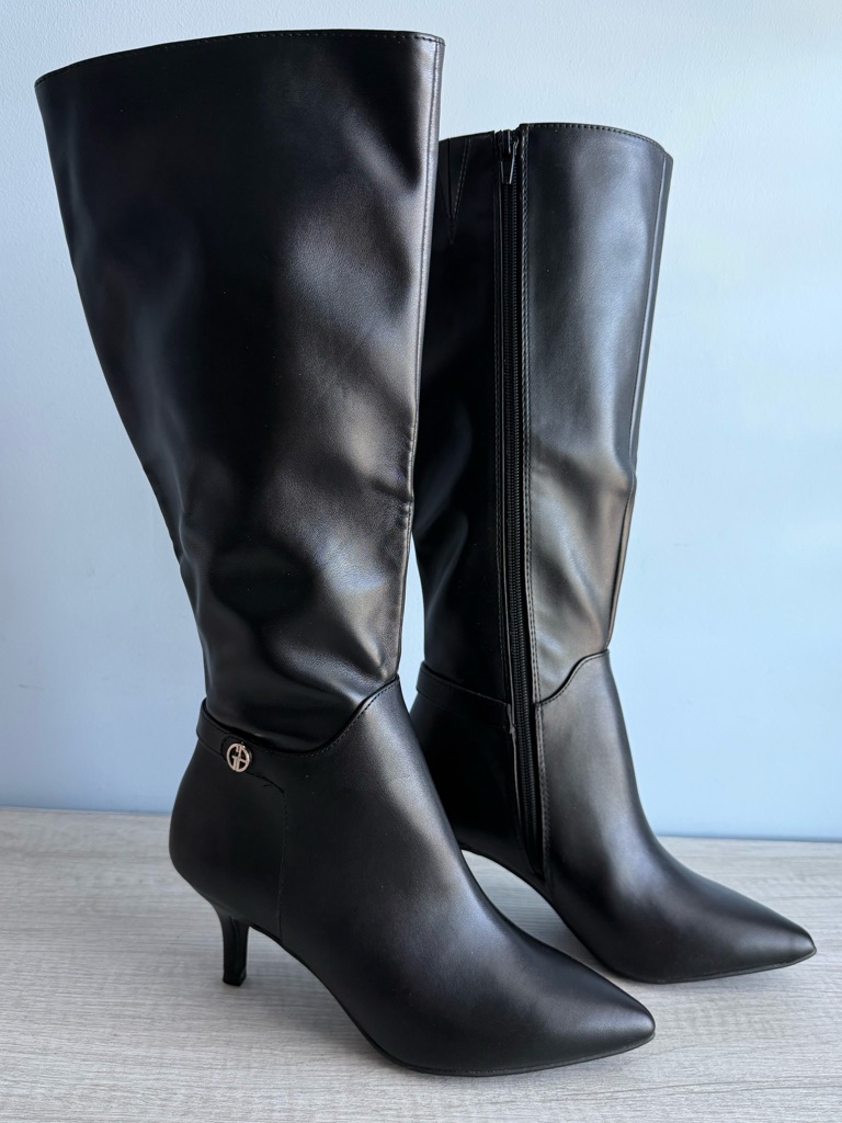 Giani Bernini Women's Black Crueellaa Memory Foam Knee High Dress Boots Size 7.5